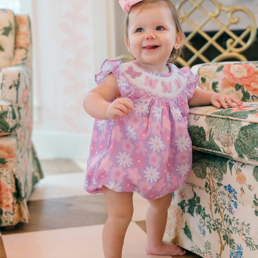 Lucy Butterfly Smocked Bubble