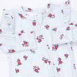 Alyssa Floral - 2 Way Ruffle Sleeve Zipper Footie
