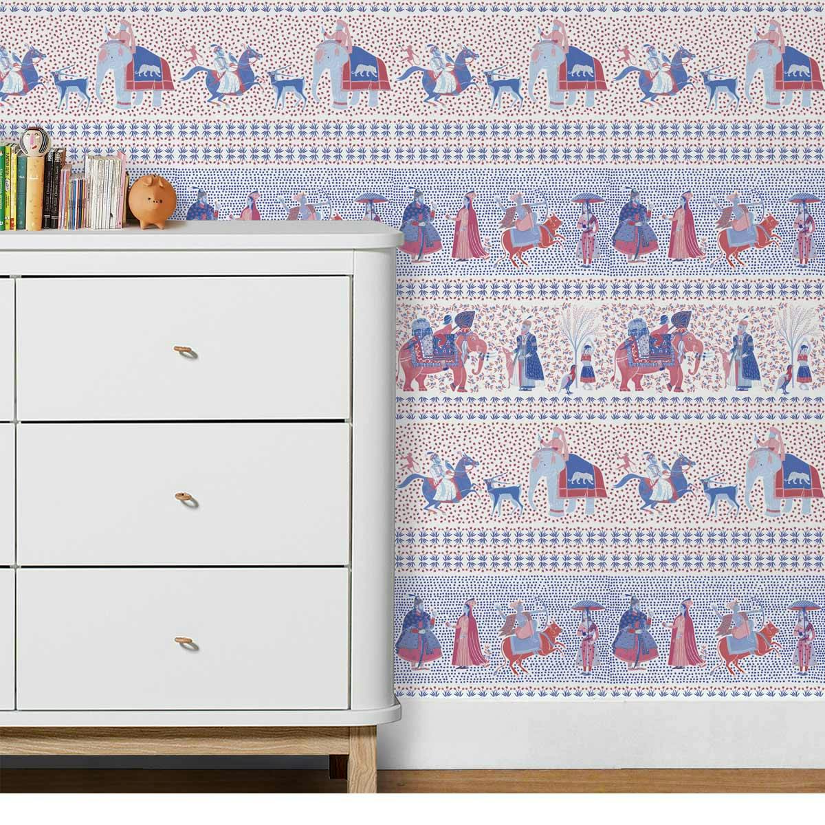 Papier peint CHALANA coloris Rubis