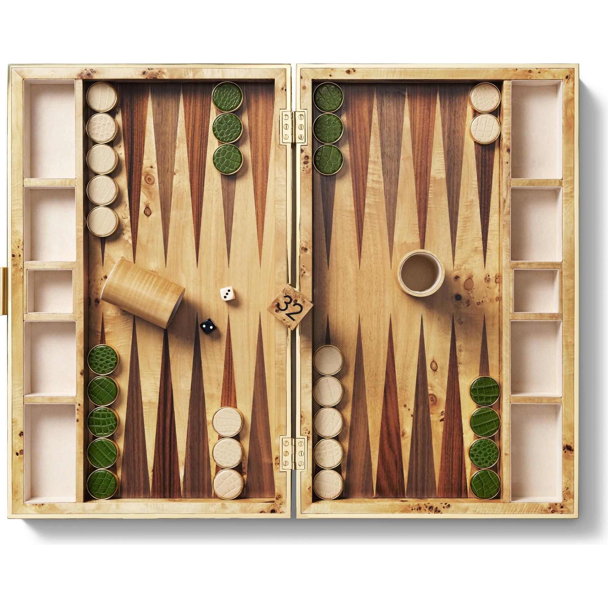 Croc Leather Backgammon Set w/Dice