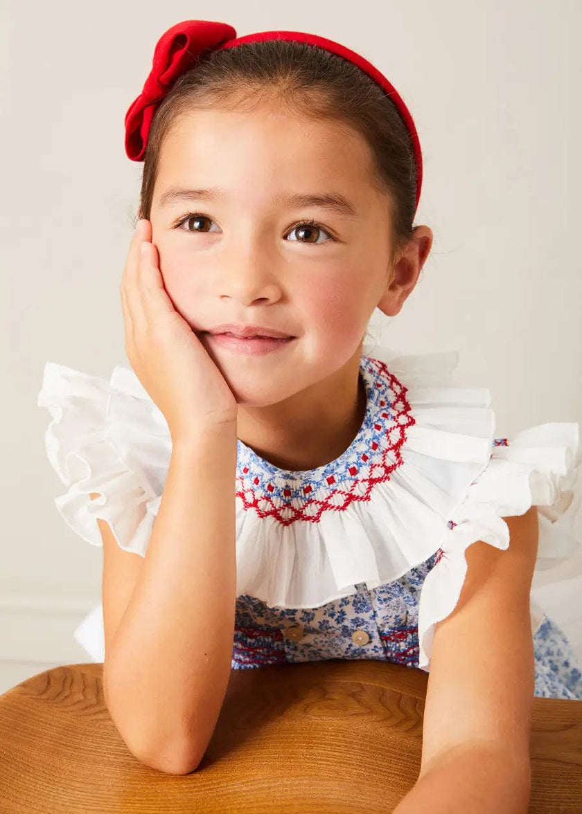 Plain Linen Hairband in Red
