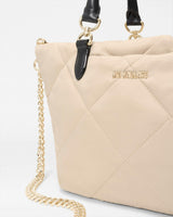 Buff/Black Small Madison E/W Tote