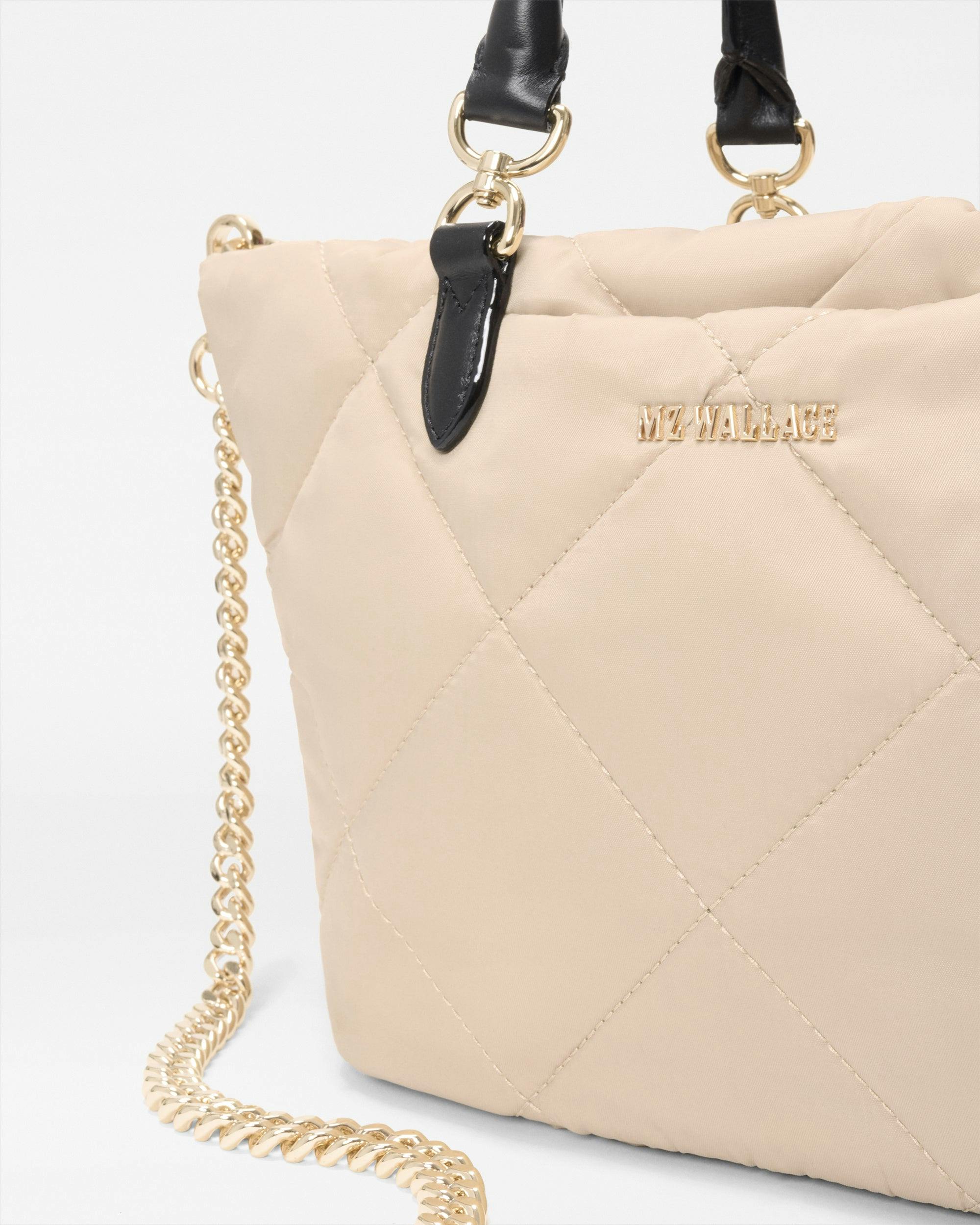 Buff/Black Small Madison E/W Tote