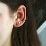 Opal Lightning Bolt Stud Earrings