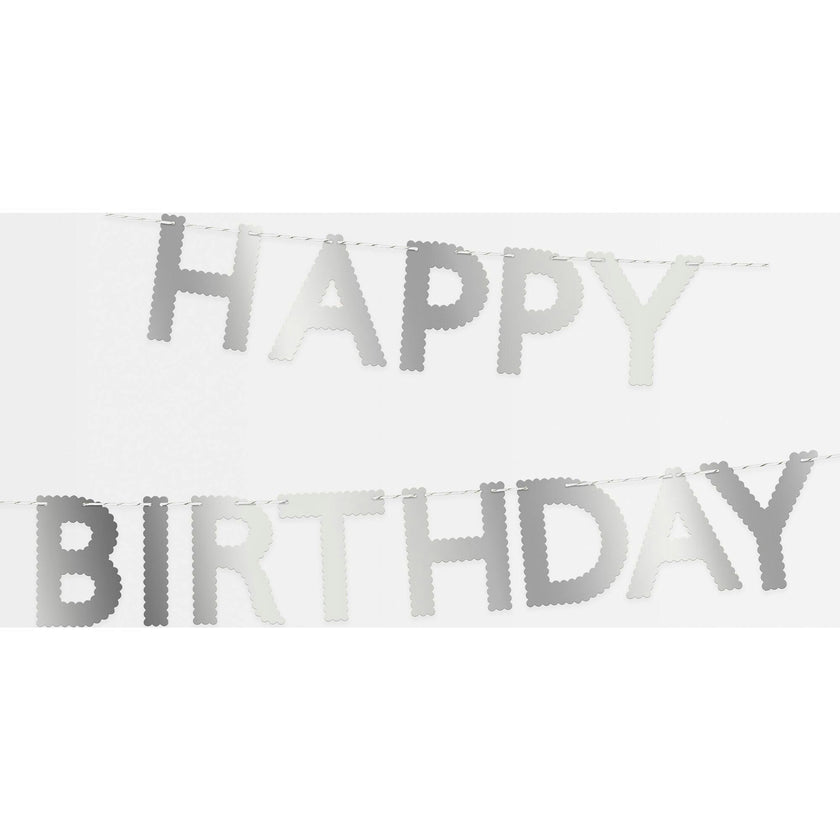 Silver Scallop Happy Birthday Garland