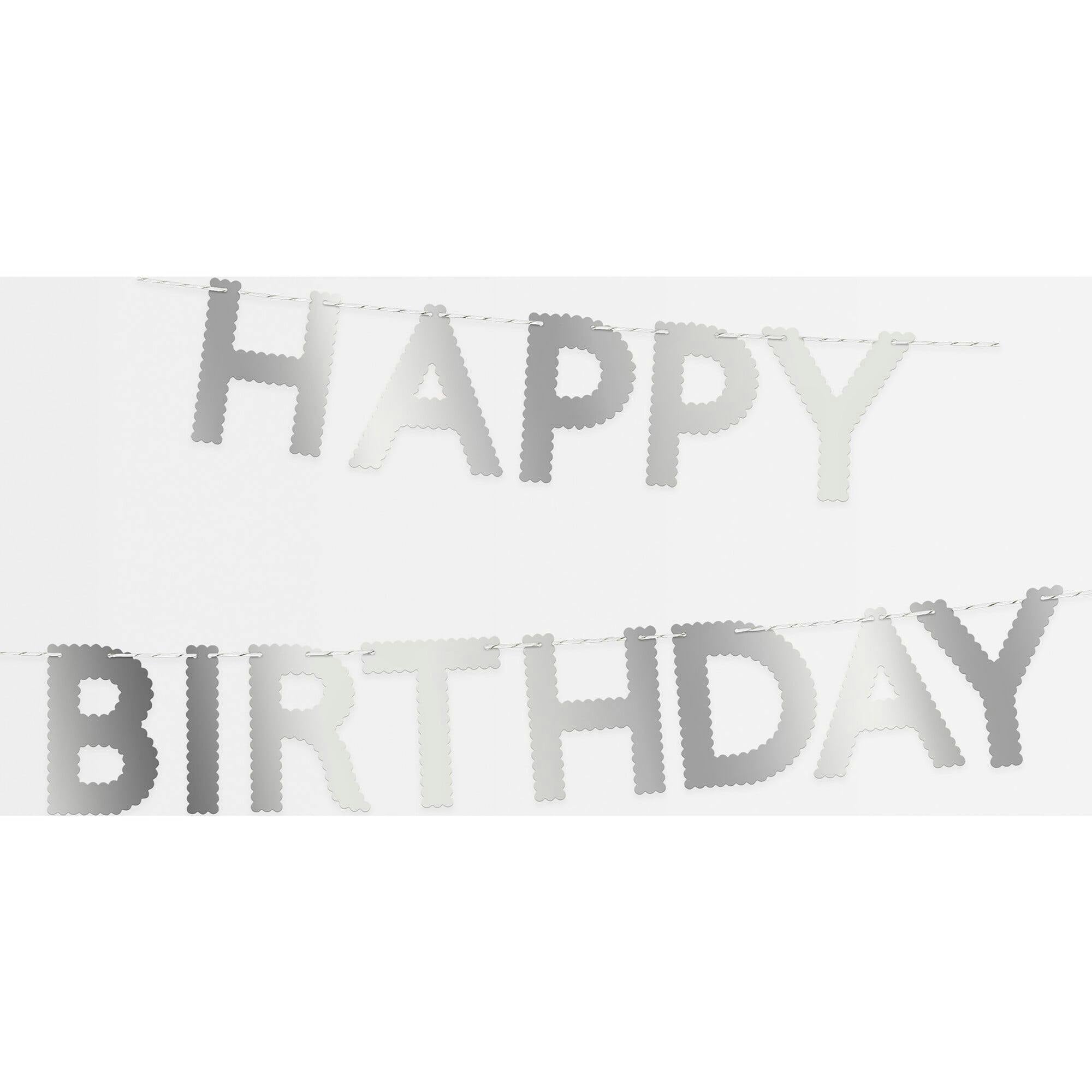 Silver Scallop Happy Birthday Garland