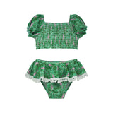 UPF 50+ Gemma Two Piece Smocked Pom-Pom Swimsuit