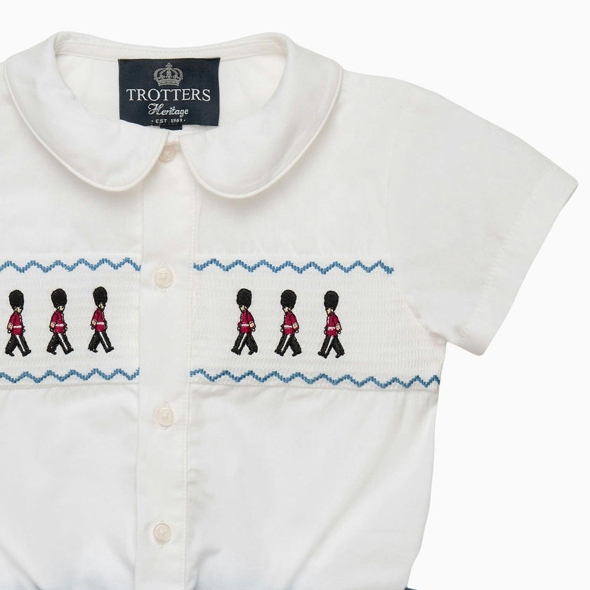 The Rupert Smocked Set in French Blue Guardsman