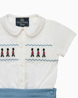 The Rupert Smocked Set in French Blue Guardsman