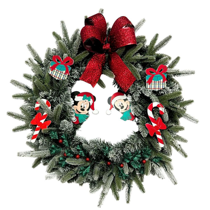 Disney® Seasons Greetings Mickey Mouse and Minnie Mouse Christmas Wreath Pre-Lit