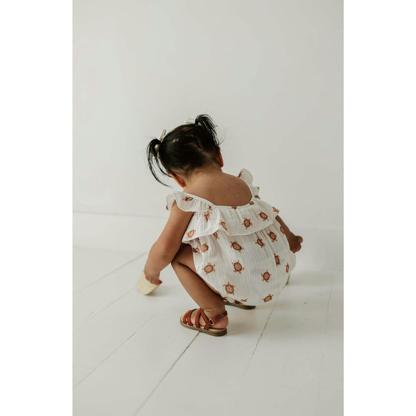 Gauze Bubble Romper Harbor Blue