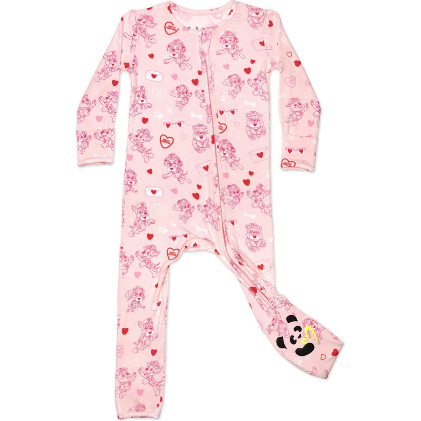 PAW Patrol: Valentine's Pink Bamboo Convertible Footie