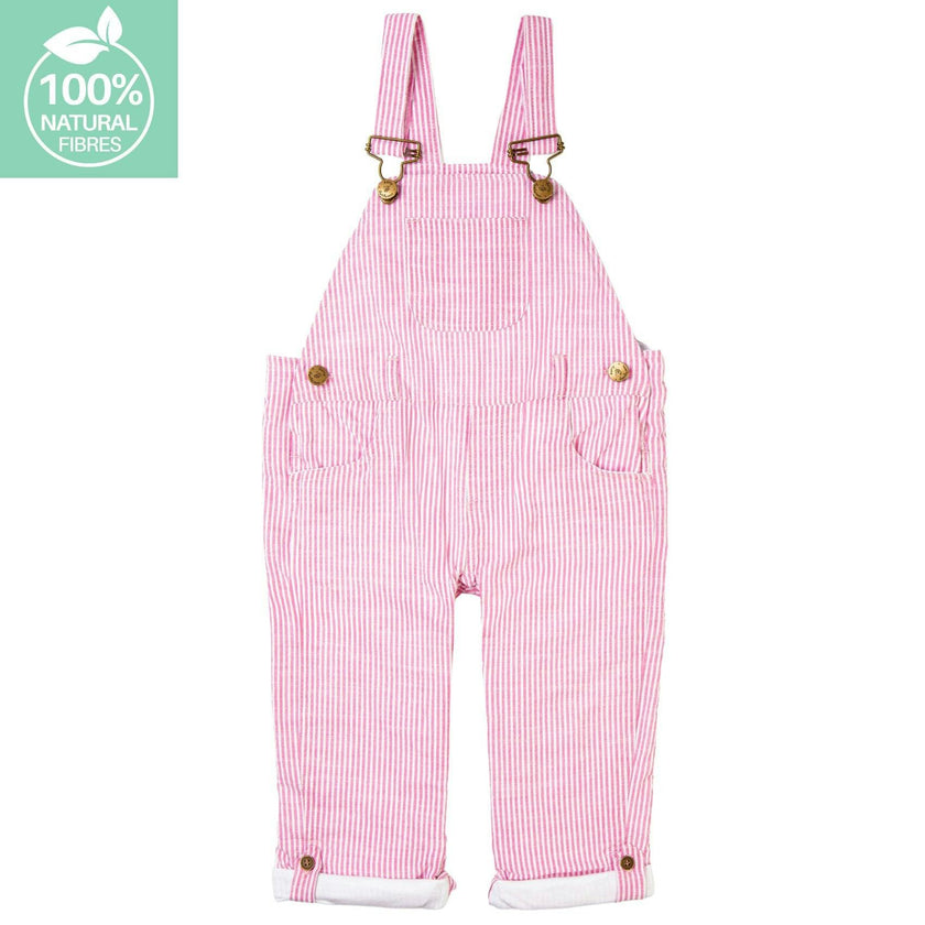 Fuchsia Seersucker Overalls