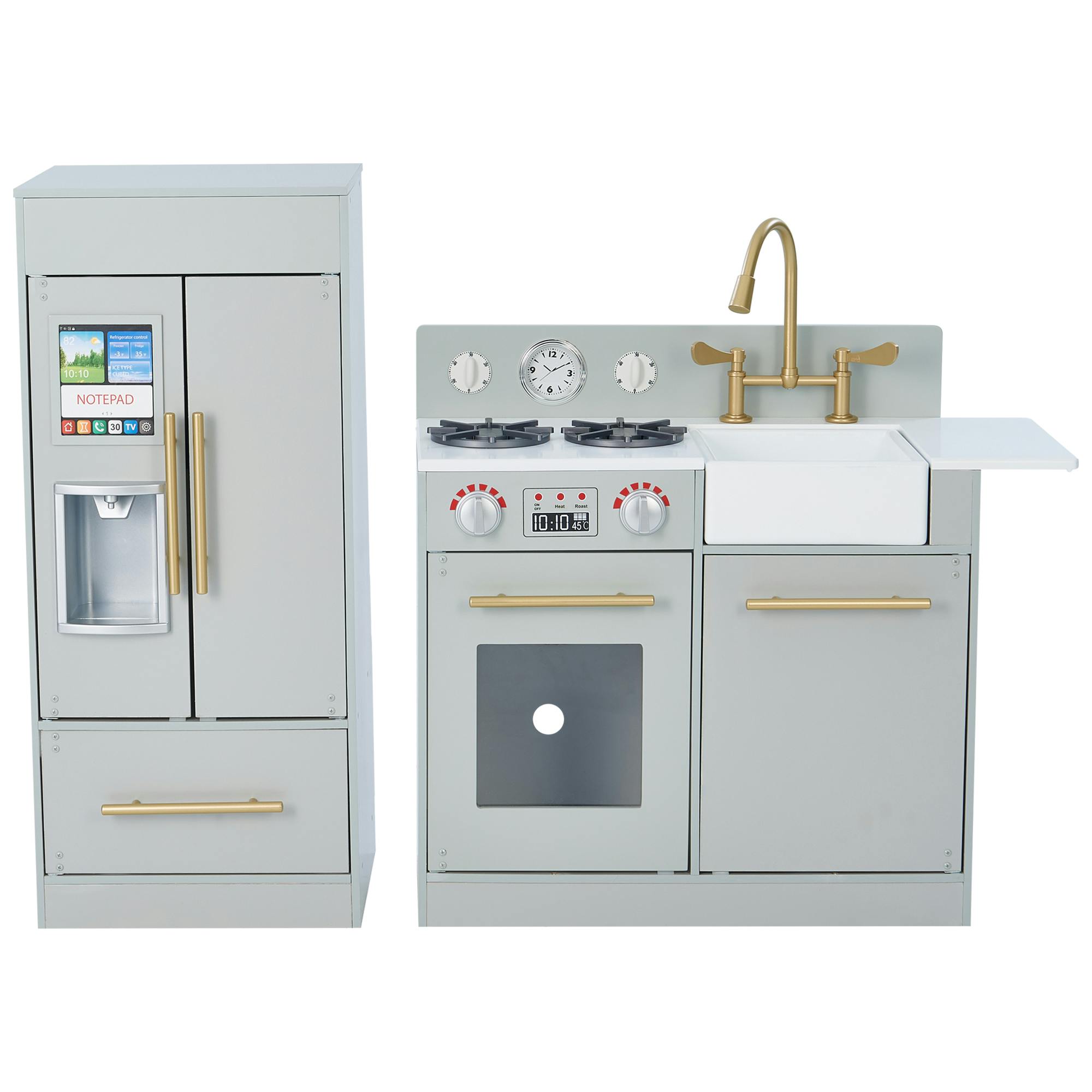 Little Chef Charlotte Modern Play Kitchen, Silver Gray/Gold
