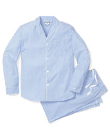 Men's Twill Pajama Set in French Blue Heritage Stripe