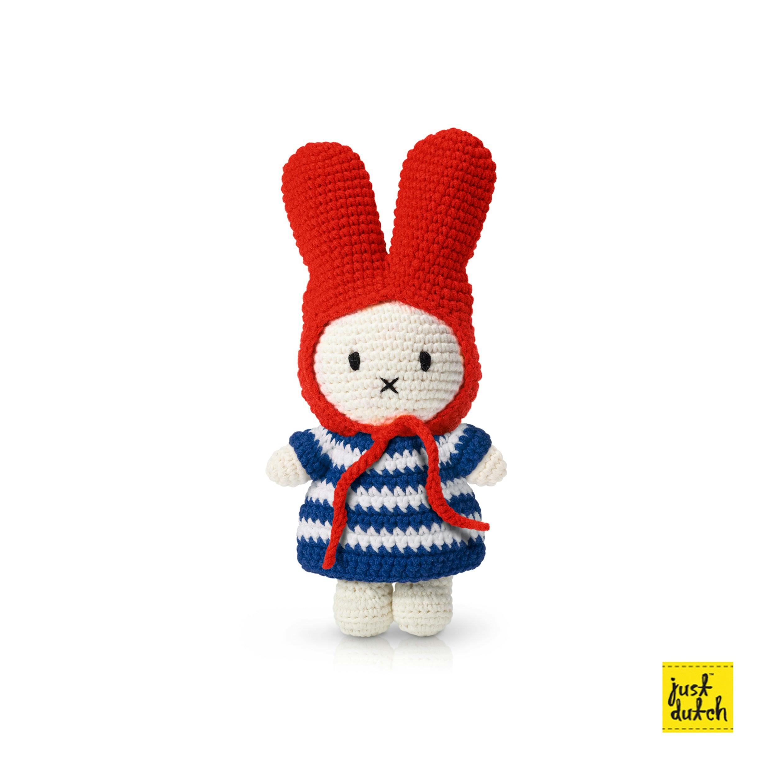 Miffy in Striped Crochet Dress
