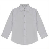 White Button Down Shirt With Contrast Print Inside Neck