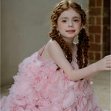 Pink Arabella Glitter Ruffle Dress