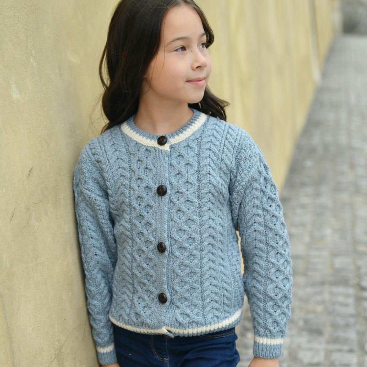London Days Merino Cardigan - Duck Egg
