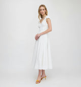The Lucille Dress - White Crinkle Check