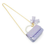 Shiny Quilted Fluffy Bow Handbag