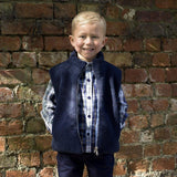 Navy Shearling Vest