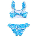 Santorini Blue Frill Crop Bikini