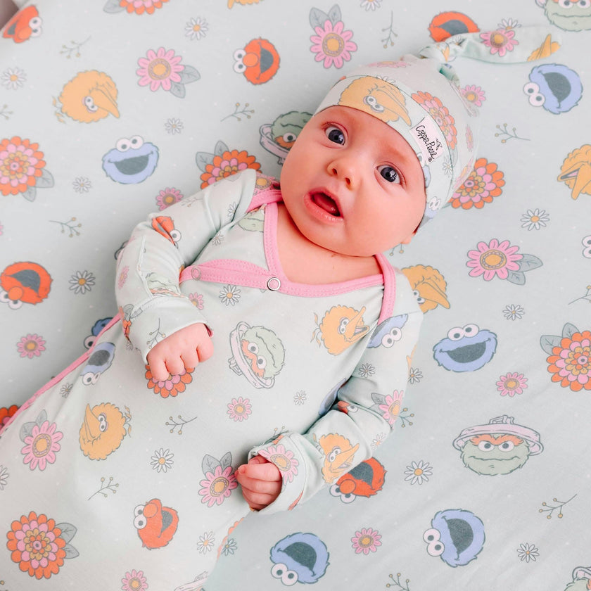 Top Knot Hat - Sesame Street Retro Floral