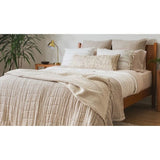 Layered Loom Fringe Rust & Ivory Throw Pillow