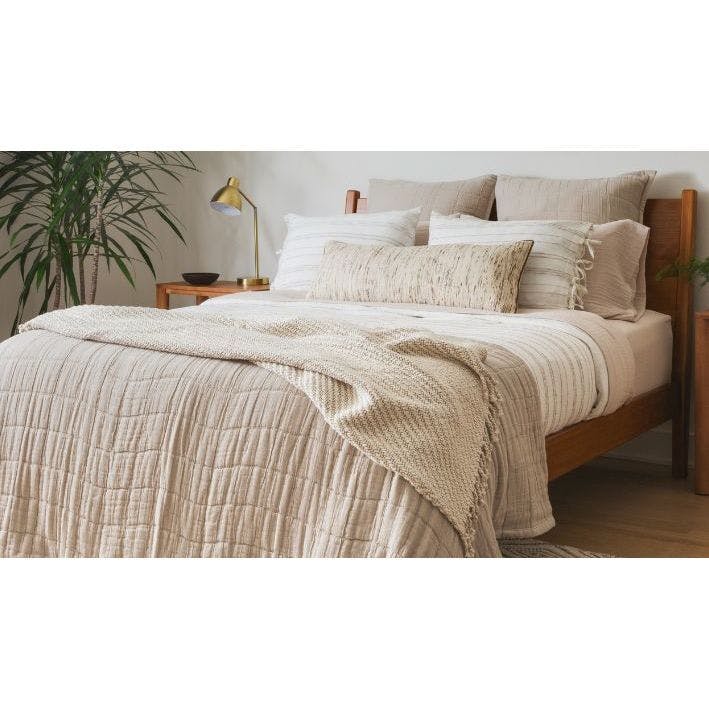 Layered Loom Fringe Rust & Ivory Throw Pillow