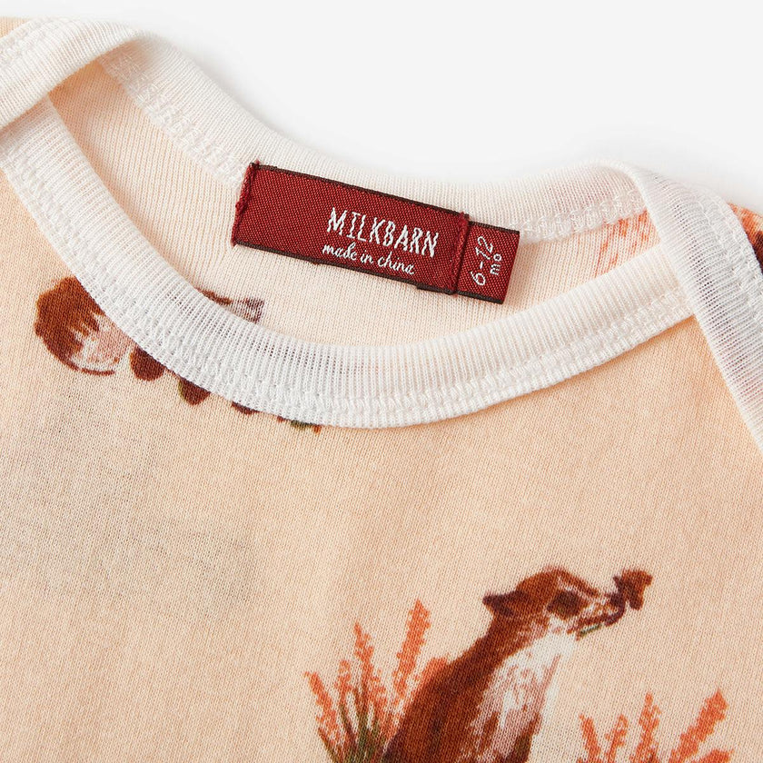 Floral Organic Cotton Long Sleeve One Piece