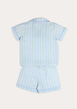 Winston Stripe Light Weight Short Sleeve Pyjamas in Green (18mths- 10yrs)