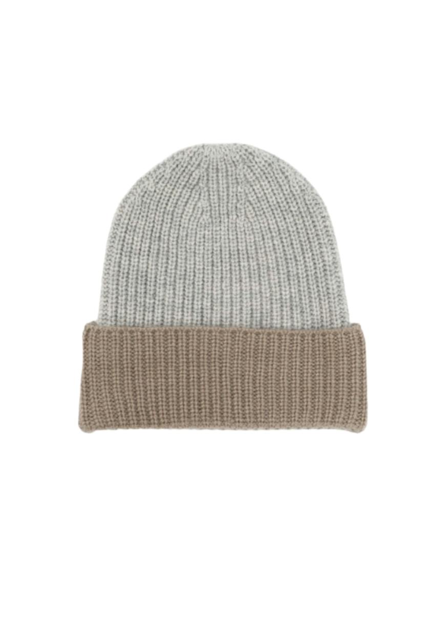 Cashmere Beanie | Grey/Brown