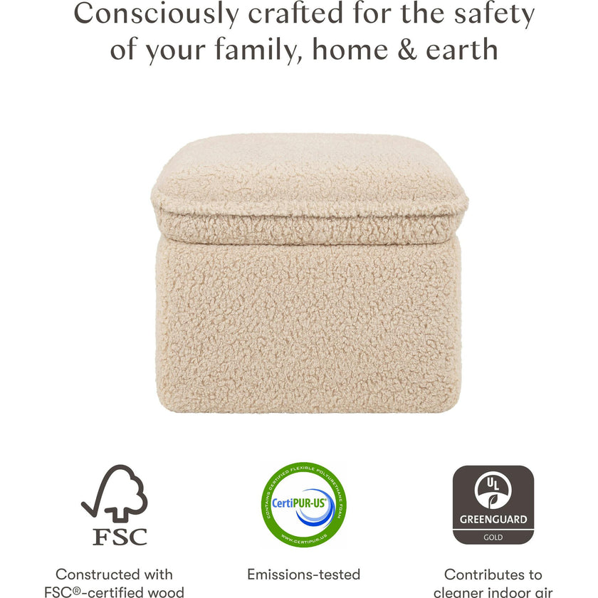 Cali Storage Shearling Ottoman