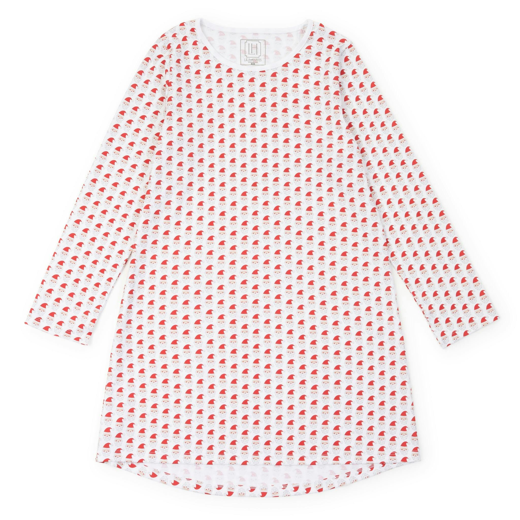Ann Women's Longsleeve Nightgown - Whimsical Santa