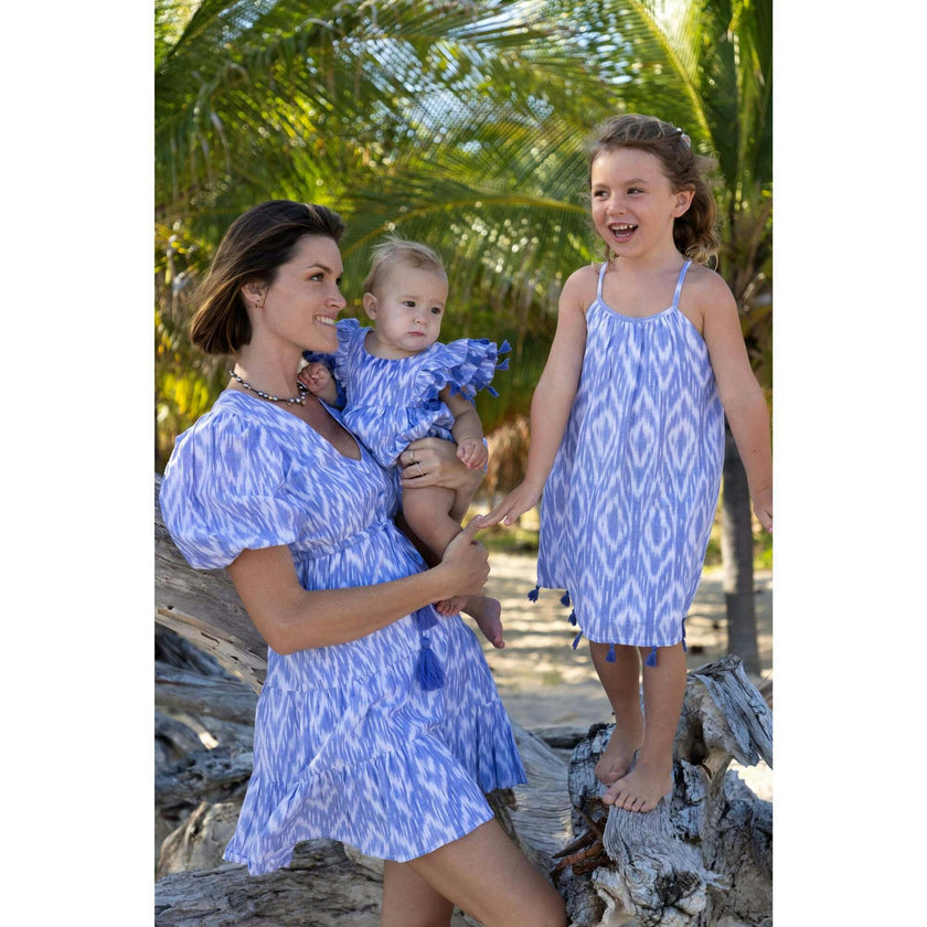 Mini Chantal Criss-Cross Sundress, Blue