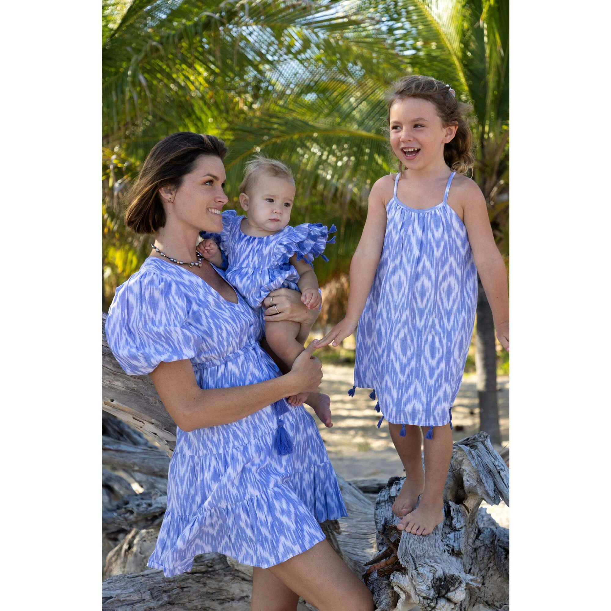 Mini Chantal Criss-Cross Sundress, Blue