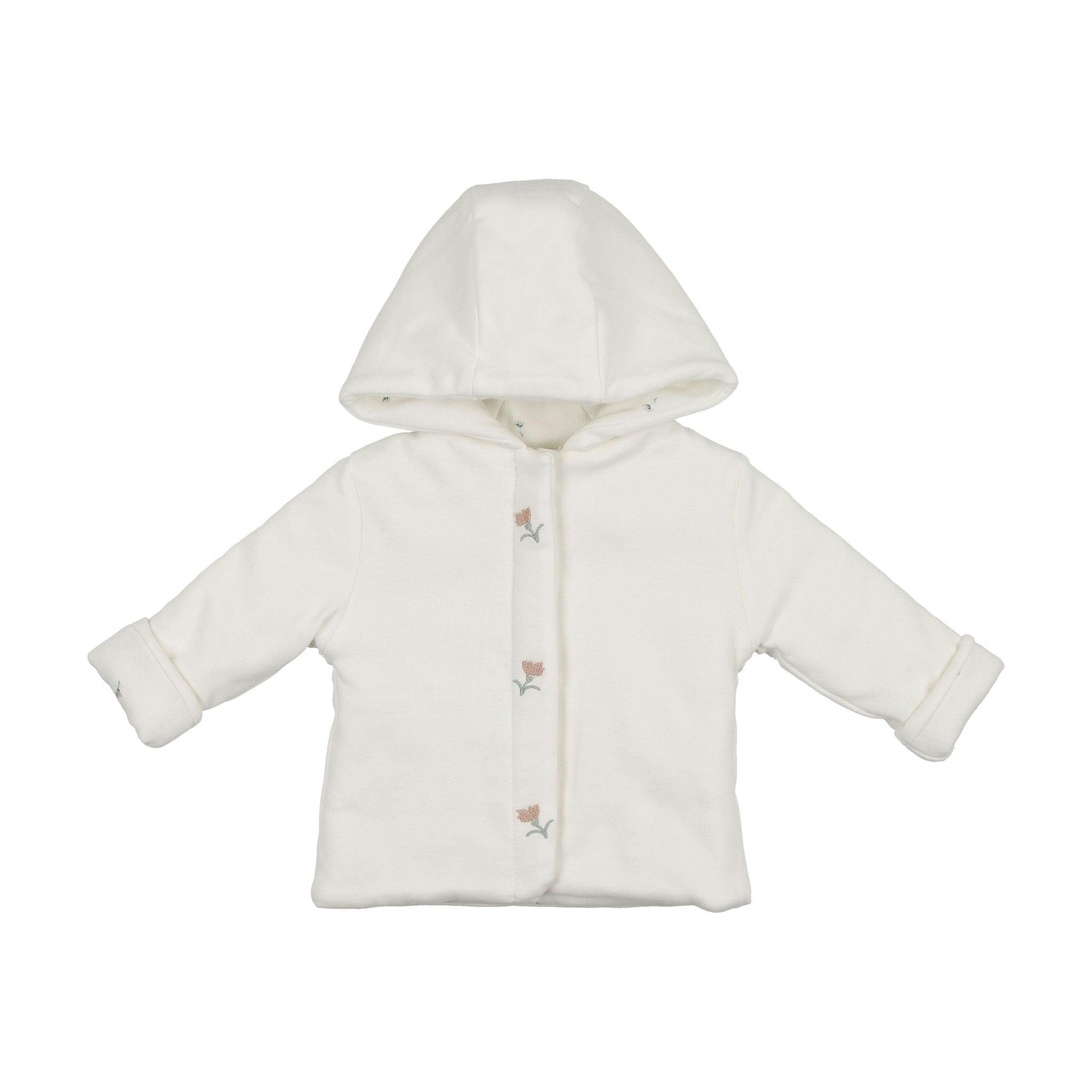 Plush Print Girls' Jacket Ivory & Pink