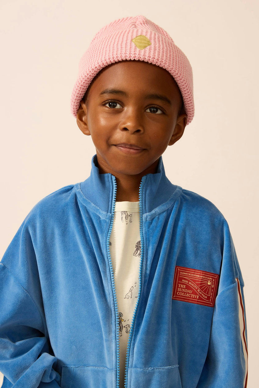 Organic Waffle Knit Beanie in Rhapsody Rose