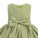 Green Isalyn Glitter Bow Dress
