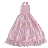 Pink Long Ruffle Dress