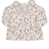 Holiday Floral Ruffle Blouse
