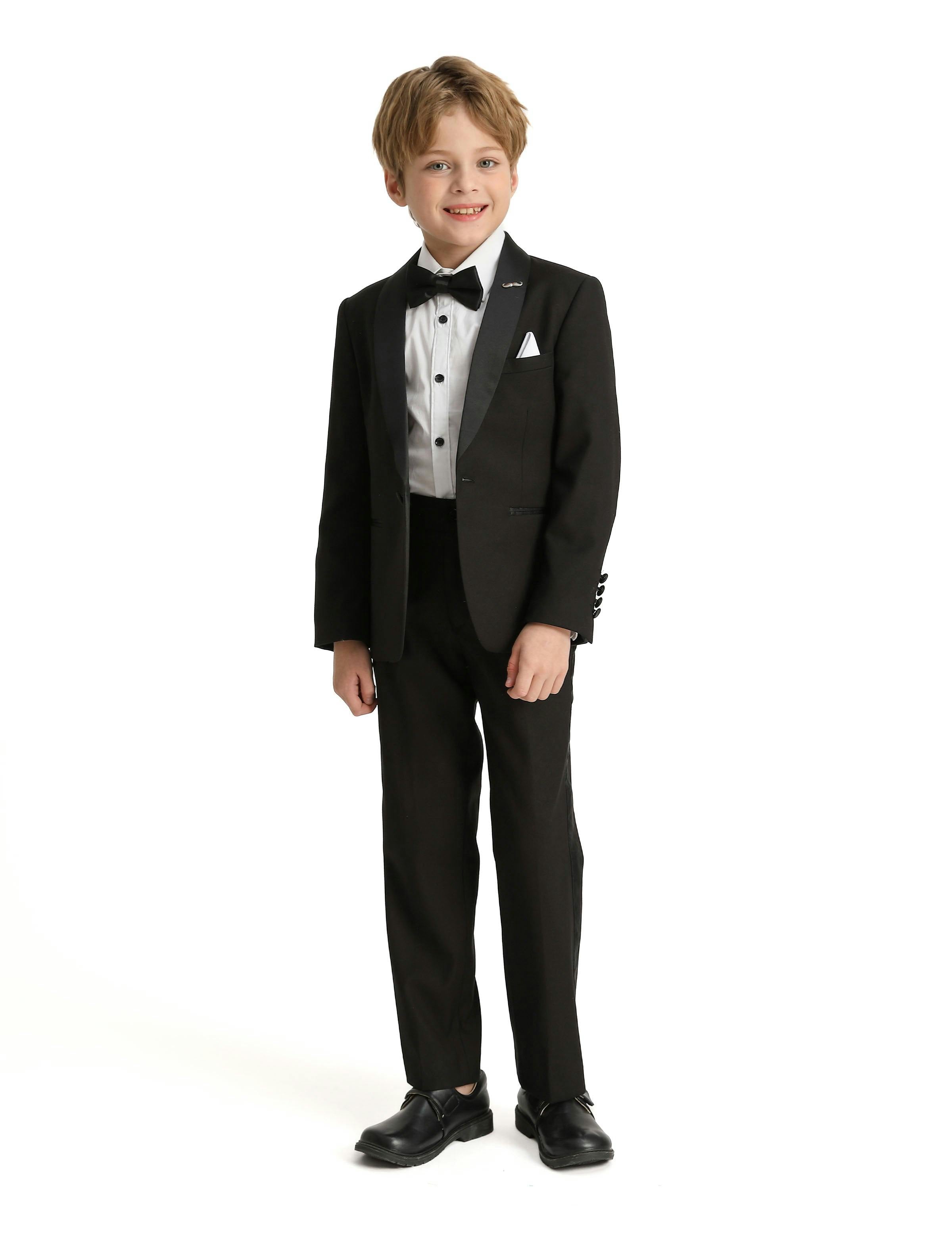 Black Moustache Shawl Lapel Tuxedo Set
