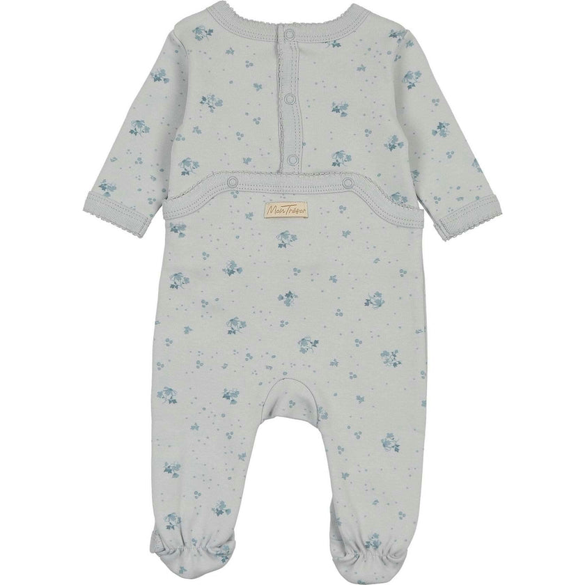 Scattered Blossoms Footie Barely Pink