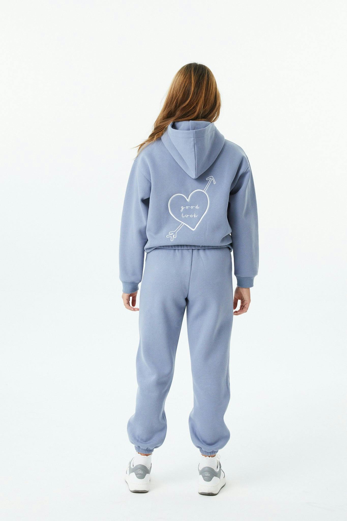 Lea Fall Blue Sky French Terry Oversized Hoodie - Lucky