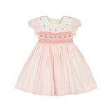 Cherry Pink Short Puff Smocked Dress