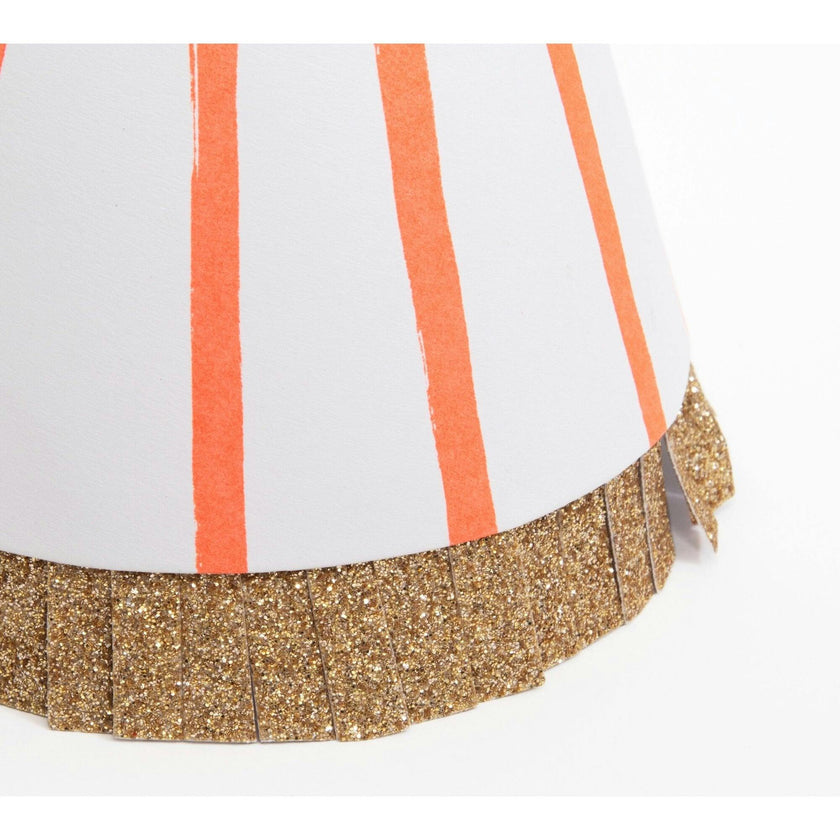 Stripe Pompom Party Hats