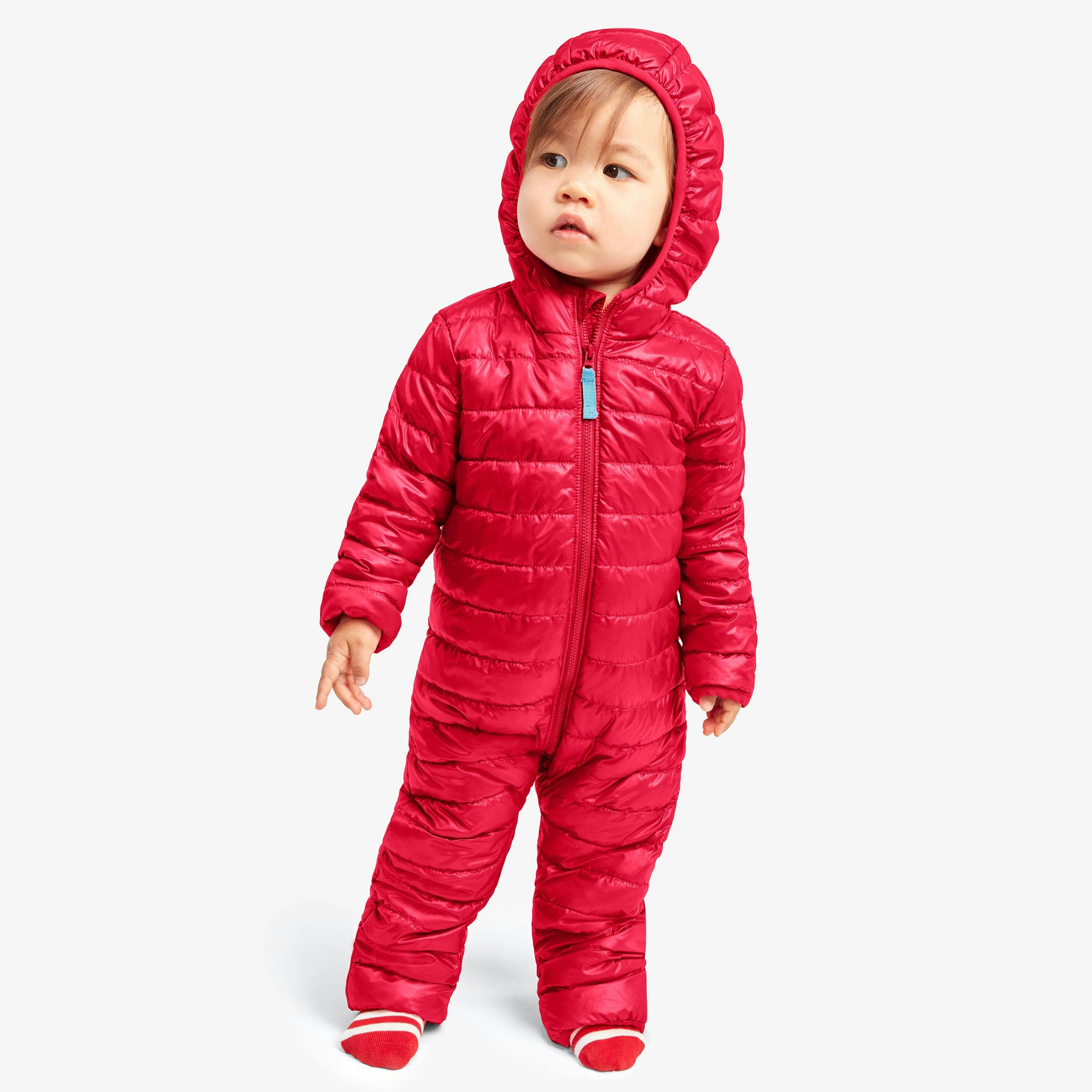 Baby lightweight puffer suit in solids