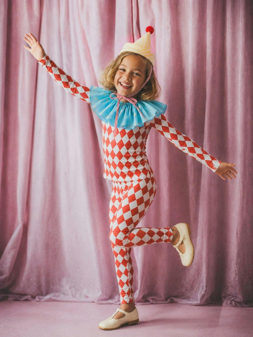 Vintage Harlequin Clown Costume for Kids | Circus Halloween Costume