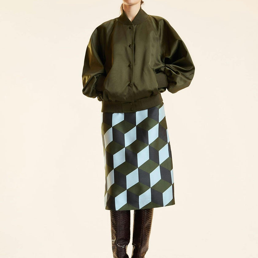 Art Deco Silk Wool Skirt